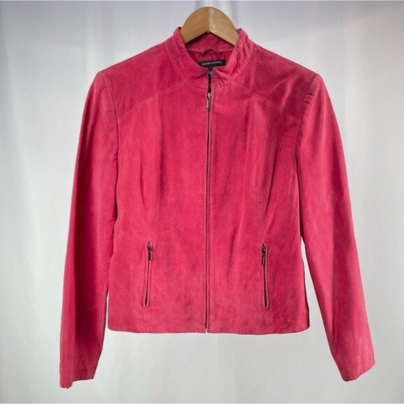 Valerie Stevens Vibrant Pink Bombe Leather Jacket - Picture 1 of 3